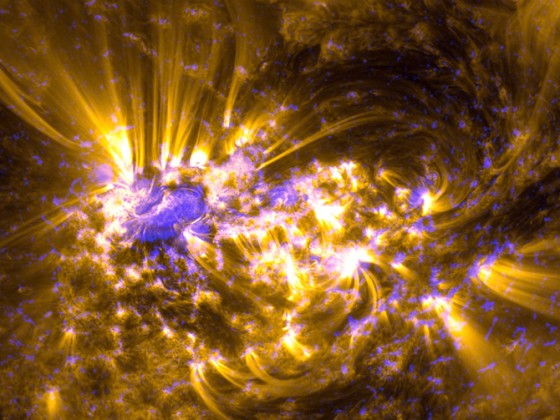 Solar plasma surface close-up