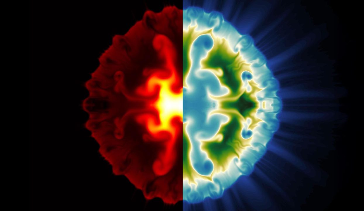 Simulated fusion capsule implosion
